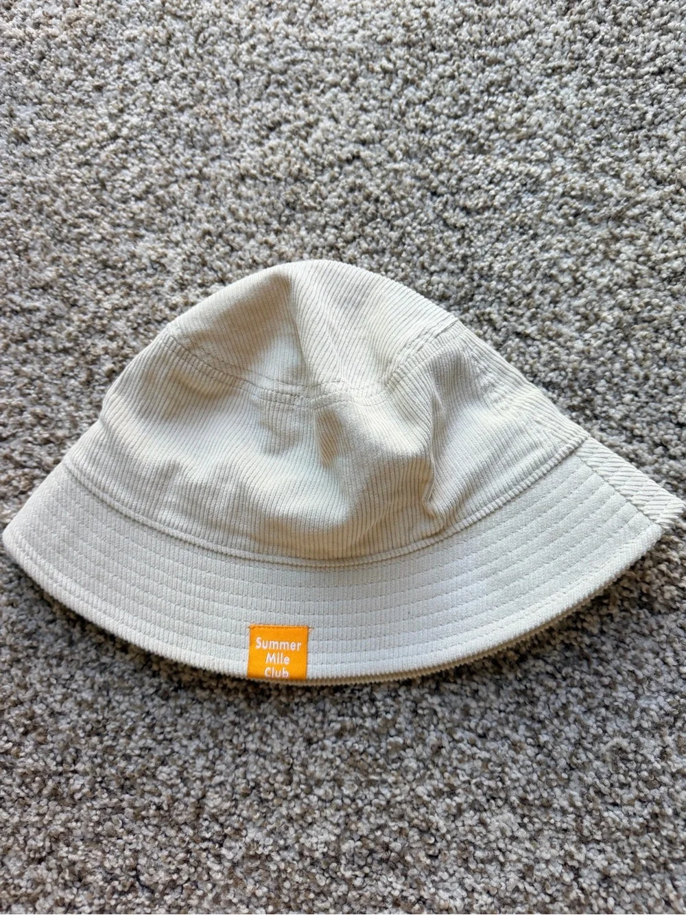 Hoka Cream Bucket Hat with Teal Logo